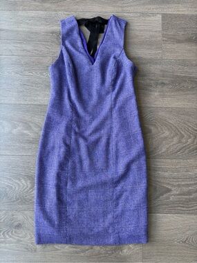 Banana Republic Purple V-Neck Midi Sheath Dress